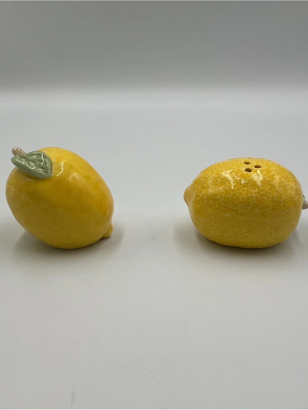 Creative Co-Op Lemon Salt & Pepper Shaker Set Spring Summer Decor Citrus Vintage
